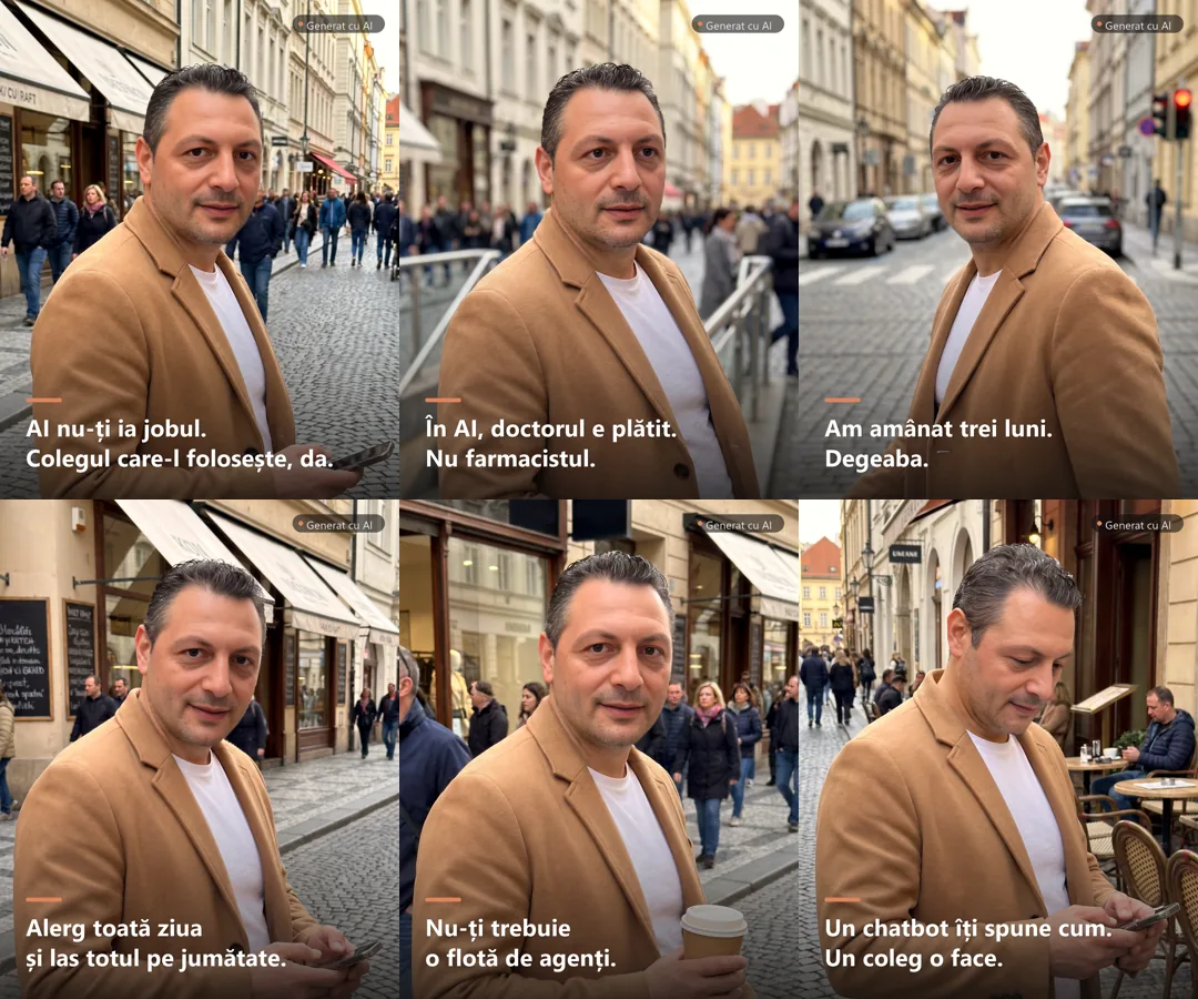 Șase postări LinkedIn cu vizual generat cu AI